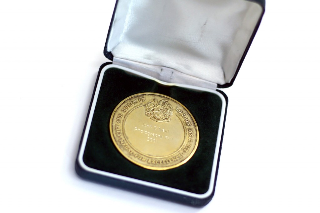 City & Guilds Gold Medal Winner ( Uk & Ireland 2001) Presented by 